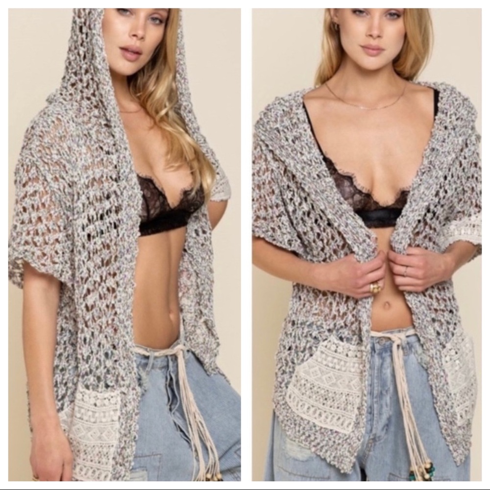 NWT POL Open Weave Cardigan